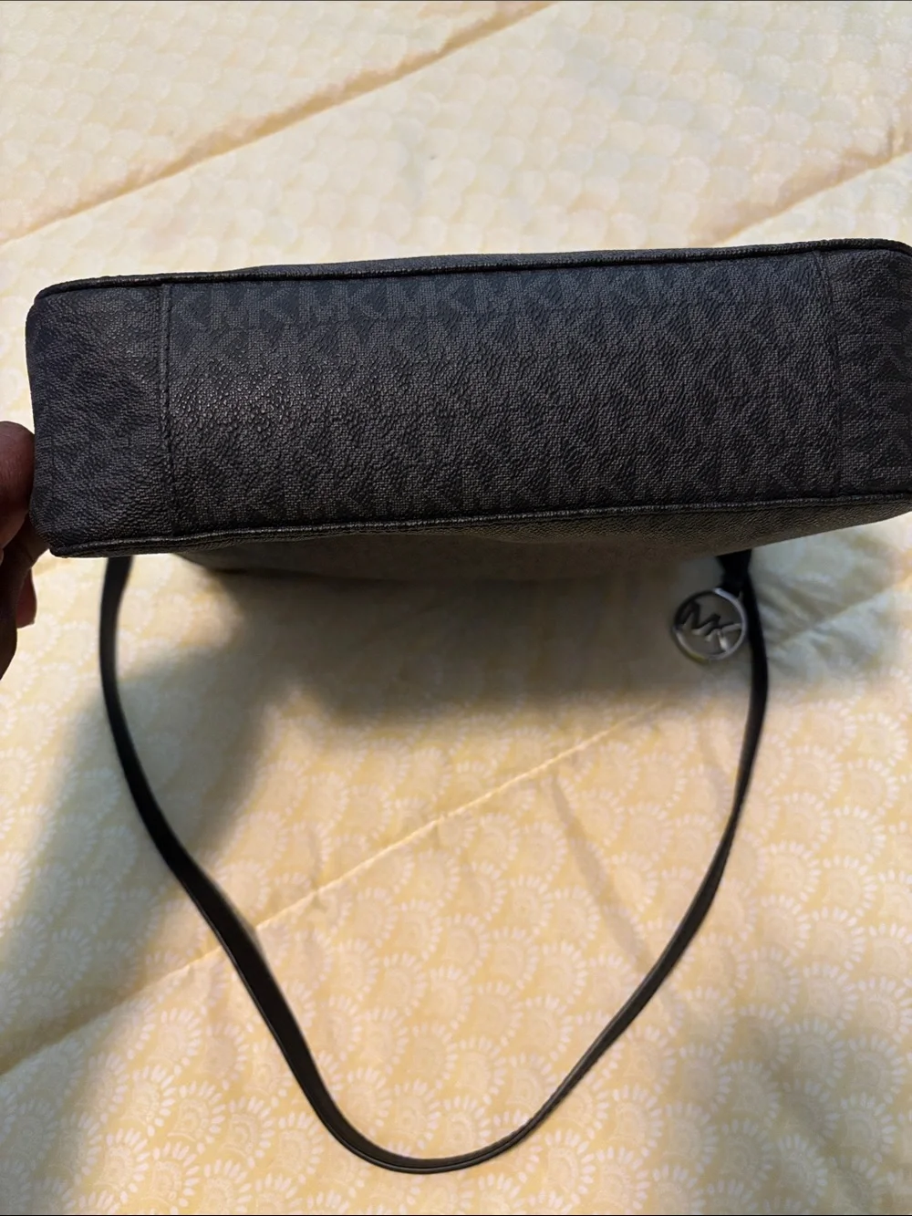 MICHAEL KORS Black Logo-Print Crossbody Bag